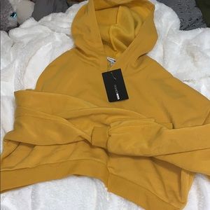 Yellow cropped hoodie from fashion nova